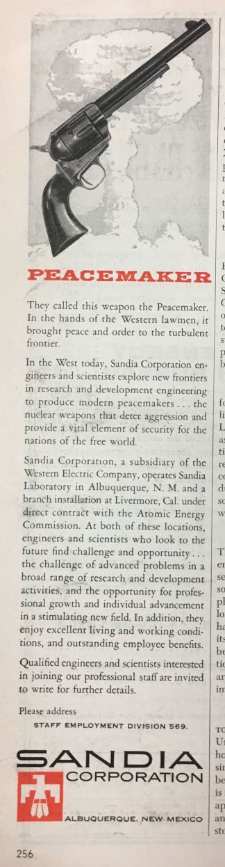 Sandia 1956 SA v195i3 p256 PEACEMAKER
