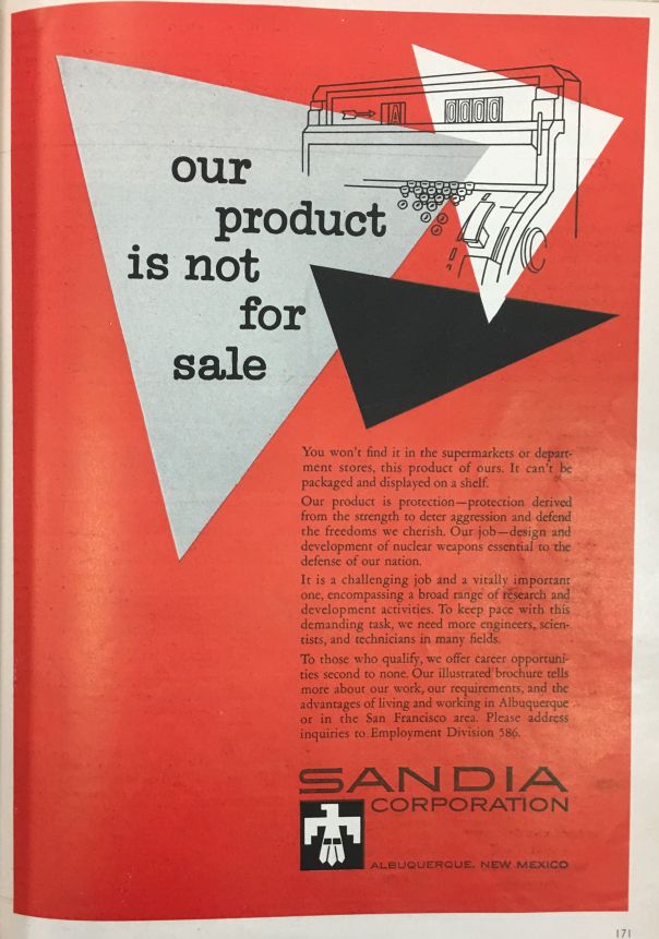 Sandia 1957 SA v197i1 p171 our product is not for sale repeat