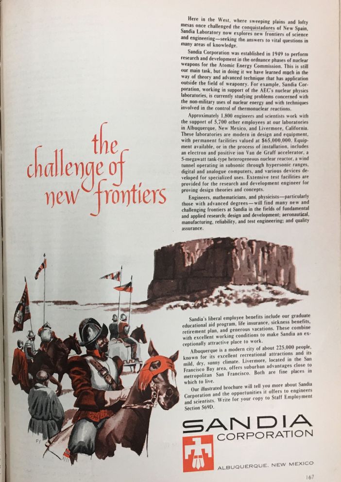 Sandia 1959 SA v200i2 p167 the challenge of new frontiers REPEAT