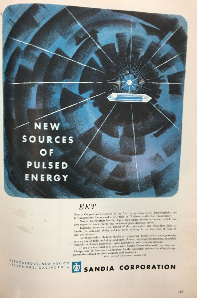 Sandia 1960 SA v203i3 p269 New sources of pulsed energy ferromagnetic and electrical e transducer